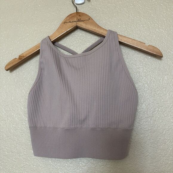 Ryka Other - Ryka Sports Bra Ribbed Knit Medium Blush Full Coverage
